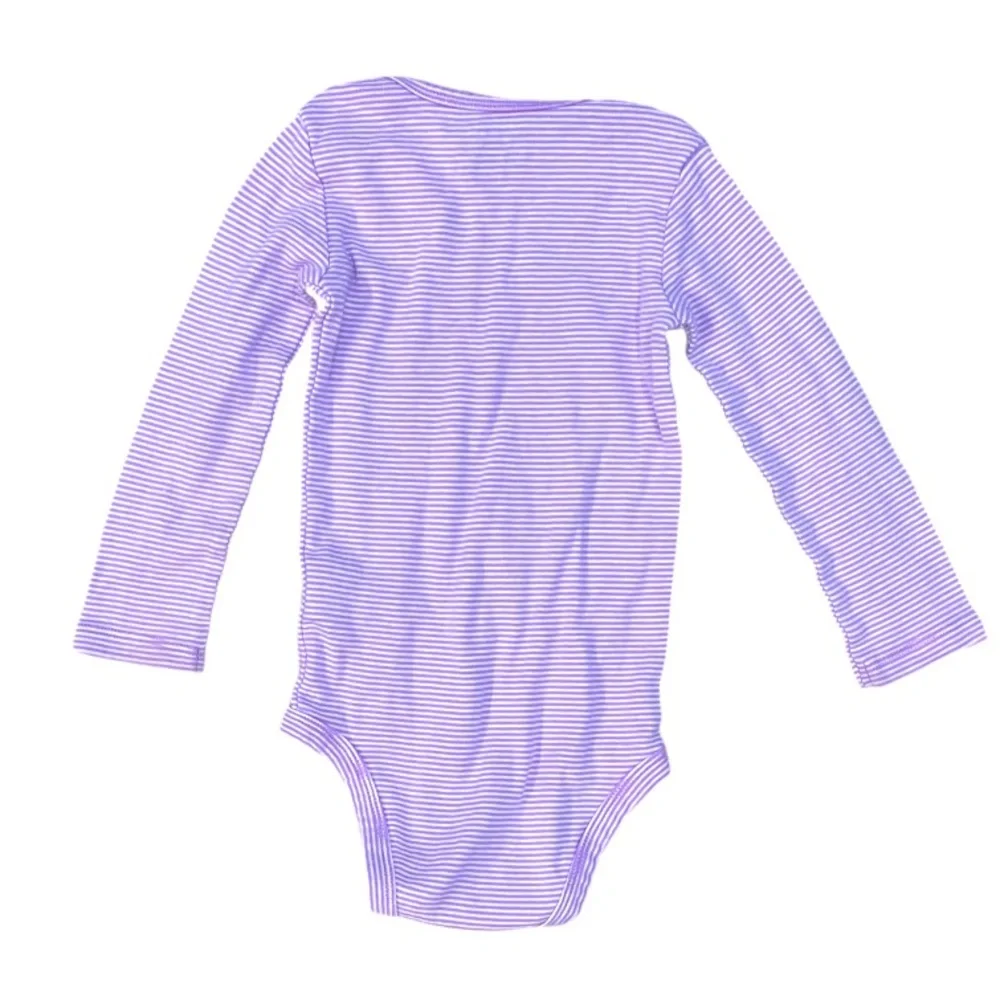 Carter’s Infant Girl’s Size 24 Months Purple and White Long Sleeve Onesie